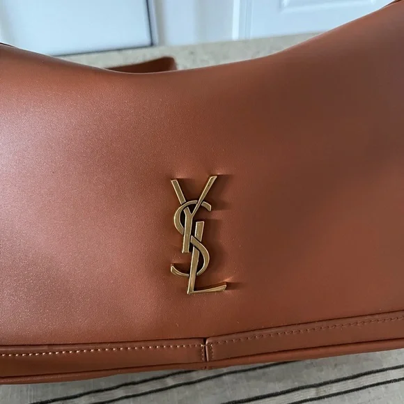 YSL camera supple bag top handle leather brown Saint Laurent like new 28cm - Picture 2 of 13